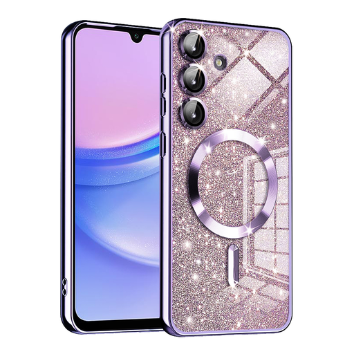  Techsuit - Luxus Csillogó MagSafe - Samsung Galaxy A15 4G / A15 5G - Világoslila tok