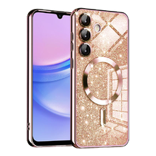  Techsuit - Luxus Csillogó MagSafe - Samsung Galaxy A15 4G / A15 5G - Rózsaarany tok