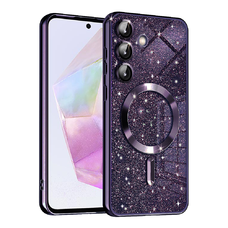  Techsuit - Luxus Csillogó MagSafe - Samsung Galaxy A35 5G - Mélylila tok