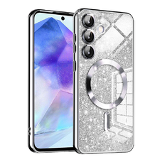  Techsuit - Luxus Csillogó MagSafe - Samsung Galaxy A55 5G - Ezüst tok
