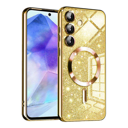 Techsuit - Luxus Csillogó MagSafe - Samsung Galaxy A55 5G - Arany tok Techsuit - Luxus Csillogó MagSafe - Samsung Galaxy A55 5G - Arany tok