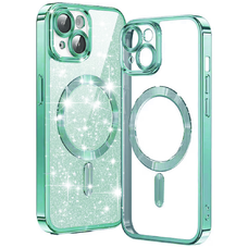  Techsuit - Luxus Csillogó MagSafe - iPhone 14 - Világoszöld tok