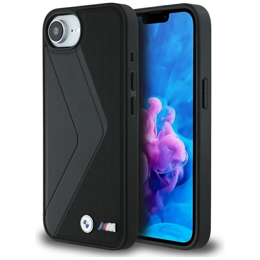 BMW tok iPhone 16e kompatibilis MagSafe BMHMPSE424PUOCSK (PU Oversized Csíkok) fekete tok BMW tok iPhone 16e kompatibilis MagSafe BMHMPSE424PUOCSK (PU Oversized Csíkok) fekete tok