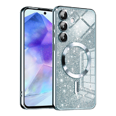  Techsuit - Luxus Csillogó MagSafe - Samsung Galaxy A55 5G - Világoskék tok