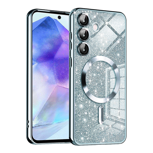 Techsuit - Luxus Csillogó MagSafe - Samsung Galaxy A55 5G - Világoskék tok Techsuit - Luxus Csillogó MagSafe - Samsung Galaxy A55 5G - Világoskék tok