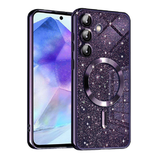  Techsuit - Luxus Csillogó MagSafe - Samsung Galaxy A55 5G - Mélylila tok