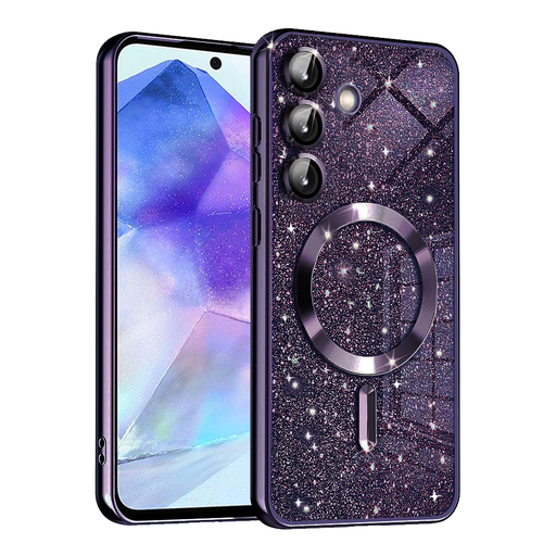 Techsuit - Luxus Csillogó MagSafe - Samsung Galaxy A55 5G - Mélylila tok Techsuit - Luxus Csillogó MagSafe - Samsung Galaxy A55 5G - Mélylila tok