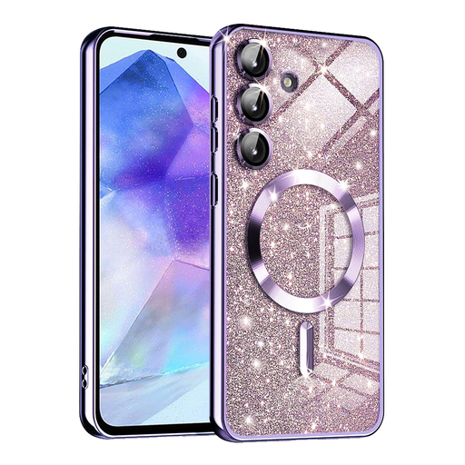 Techsuit - Luxus Csillogó MagSafe - Samsung Galaxy A55 5G - Világoslila tok Techsuit - Luxus Csillogó MagSafe - Samsung Galaxy A55 5G - Világoslila tok