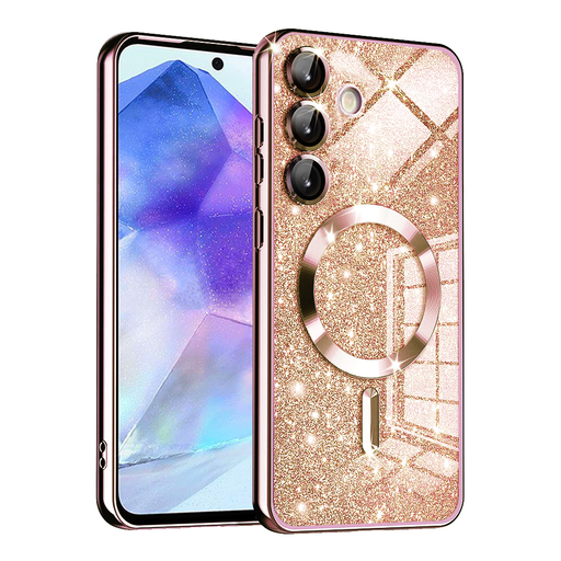 Techsuit - Luxus Csillogó MagSafe - Samsung Galaxy A55 5G - Rózsaarany tok Techsuit - Luxus Csillogó MagSafe - Samsung Galaxy A55 5G - Rózsaarany tok
