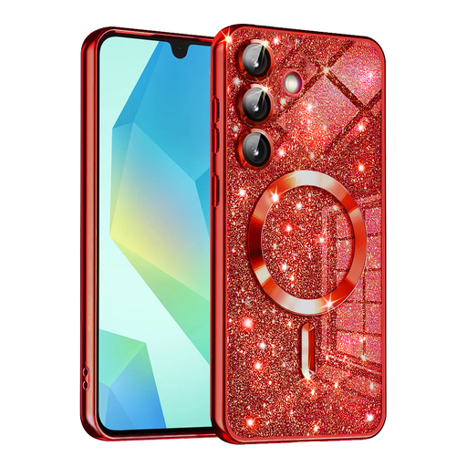 Techsuit - Luxus Csillogó MagSafe - Samsung Galaxy A16 4G / A16 5G - Piros tok Techsuit - Luxus Csillogó MagSafe - Samsung Galaxy A16 4G / A16 5G - Piros tok