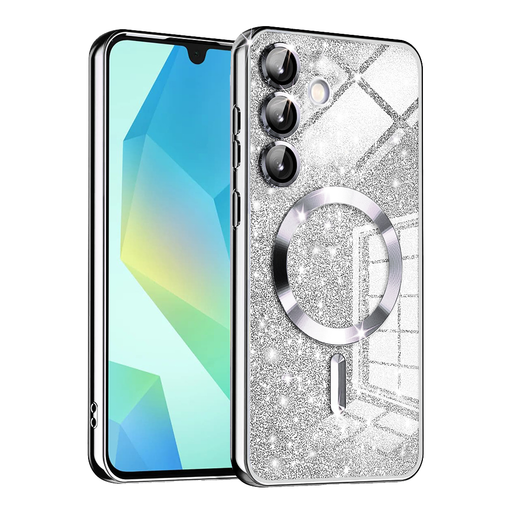 Techsuit - Luxus Csillogó MagSafe - Samsung Galaxy A16 4G / A16 5G - Ezüst tok Techsuit - Luxus Csillogó MagSafe - Samsung Galaxy A16 4G / A16 5G - Ezüst tok
