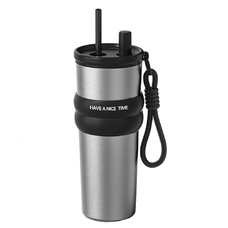  Techsuit - Hőtartó bögre (THM7) - Autós pohár, Egy csőr, 316 rozsdamentes acél, 710 ml - Szürke