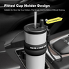  Techsuit - Thermos (THM7) - Autós pohár, Egyetlen pipetta, 316-os rozsdamentes acél, 710ml - Fekete - 1. kép