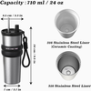  Techsuit - Thermos (THM7) - Autós pohár, Egyetlen pipetta, 316-os rozsdamentes acél, 710ml - Fekete - 3. kép