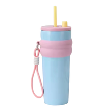  Techsuit - Thermos (THM7) - Autós bögre, Egyedi pipetta, 316 rozsdamentes acél, 710 ml - Világoskék