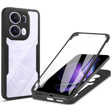 Techsuit - ColorVerse 360 Sorozat + Képernyővédő - Oppo Reno13 Pro - Fekete tok