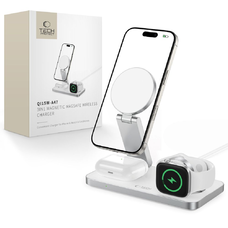 Tech-protect Qi15w-a47 3in1 Mágneses Magsafe Vezeték Nélküli Töltő Fehér