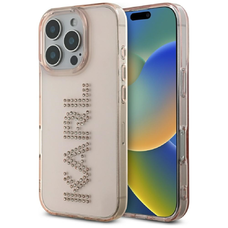  Karl Lagerfeld - IML Rhinestones (KLHCP16LHKLSTDCP) - iPhone 16 Pro - Rózsaszín Logó tok