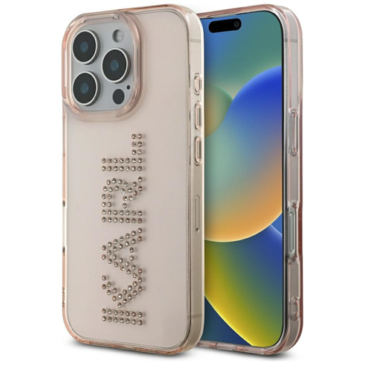 Karl Lagerfeld - IML Rhinestones (KLHCP16LHKLSTDCP) - iPhone 16 Pro - Rózsaszín Logó tok Karl Lagerfeld - IML Rhinestones (KLHCP16LHKLSTDCP) - iPhone 16 Pro - Rózsaszín Logó tok