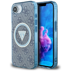  Guess - IML Metal Glitter 4G Kör Háromszög MagSafe (GUHMPSE4HG4PRTGB) - iPhone 16e - Kék tok