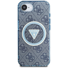  Guess - IML Metal Glitter 4G Kör Háromszög MagSafe (GUHMPSE4HG4PRTGB) - iPhone 16e - Kék tok - 1. kép
