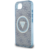  Guess - IML Metal Glitter 4G Kör Háromszög MagSafe (GUHMPSE4HG4PRTGB) - iPhone 16e - Kék tok - 4. kép