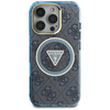  Guess - IML Metal Glitter 4G Körtéglalap Háromszög MagSafe (GUHMP16LHG4PRTGB) - iPhone 16 Pro - Kék tok - 3. kép