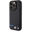 BMW Bőr Karbon MagSafe iPhone 15 Pro Max tok - Fekete - 0. kép