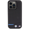 BMW Bőr Karbon MagSafe iPhone 15 Pro Max tok - Fekete - 1. kép