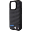 BMW Bőr Karbon MagSafe iPhone 15 Pro Max tok - Fekete - 4. kép