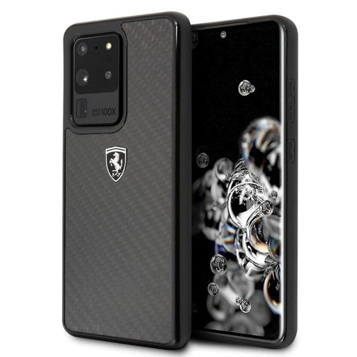Ferrari Carbon Heritage tok Samsung Galaxy S20 Ultra - Fekete Ferrari Carbon Heritage tok Samsung Galaxy S20 Ultra - Fekete