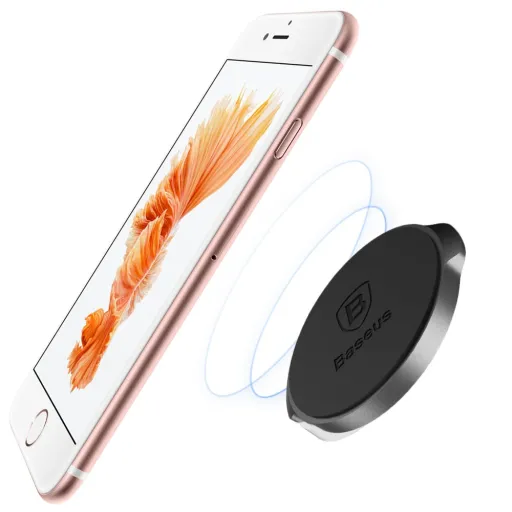 Baseus Small Ears Öntapadós mágneses autós telefontartó fekete (SUER-C01)
