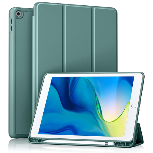 Techsuit - Flex Háromszoros Hajtható (ceruzatartóval) - iPad 10.2 (2019 / 2020 / 2021) - Zöld tok Techsuit - Flex Háromszoros Hajtható (ceruzatartóval) - iPad 10.2 (2019 / 2020 / 2021) - Zöld tok