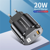  Techsuit - Fali Töltő Prémium (CHPD038) - USB-A, QC 3.0, USB-C, 20W - Fehér - 3. kép
