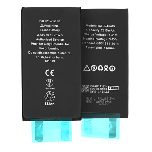  OEM - Okostelefon akkumulátor (18530) - Flex-kábel nélkül - iPhone 12 / 12 Pro - 2815mAh - Fekete