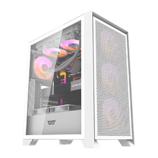Számítógép ház Darkflash DRX70 MESH + 4 RGB ventilátor (fehér)