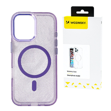 Wozinsky Glitter tok MagSafe kompatibilitással Samsung Galaxy S25+ - Lila csillogó tok