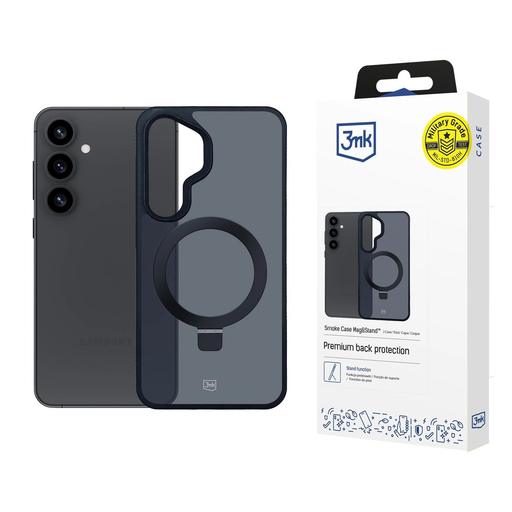 3mk Smoke Case Mag&Stand Samsung Galaxy S25 Plus tok - fekete 3mk Smoke Case Mag&Stand Samsung Galaxy S25 Plus tok - fekete