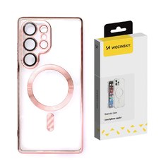 Wozinsky Elegáns Elektropolírozott Fliptok Galaxy S25+ Magsafe - Rózsaszín tok