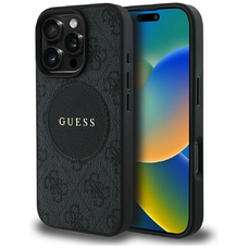 Guess 4G Circle Classic Logo MagSafe tok iPhone 16 Pro-hoz - fekete