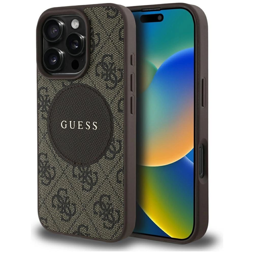 Guess 4G Circle Classic Logo MagSafe tok iPhone 16 Pro Max - barna tok Guess 4G Circle Classic Logo MagSafe tok iPhone 16 Pro Max - barna tok