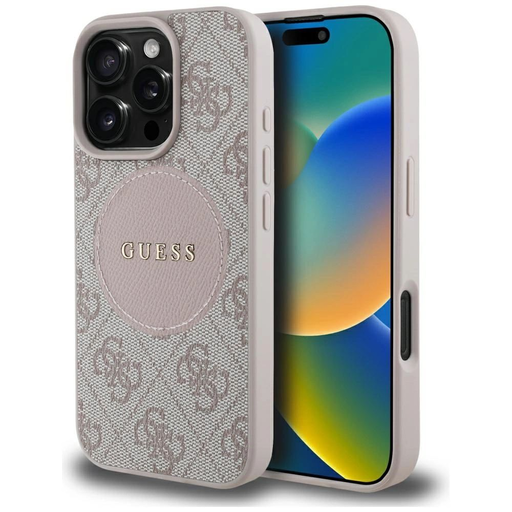 Guess 4G Circle Classic Logo MagSafe tok iPhone 16 Pro Max - rózsaszín Guess 4G Circle Classic Logo MagSafe tok iPhone 16 Pro Max - rózsaszín