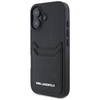 Karl Lagerfeld HC Grained PU Cardslot Metal Elong iPhone 16 tok - Fekete - 0. kép