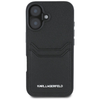 Karl Lagerfeld HC Grained PU Cardslot Metal Elong iPhone 16 tok - Fekete - 1. kép