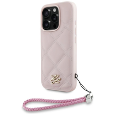 Karl Lagerfeld Steppelt Kezdőbetűs Logó & Láncos Pántos iPhone 16 Pro tok - Rózsaszín tok