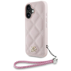 Karl Lagerfeld Steppelt Kezdőbetűs Logó & Láncos iPhone 16 tok - Rózsaszín