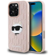 Karl Lagerfeld 3D Rubber Monogram & Choupette iPhone 16 Pro tok - Pink