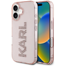 Karl Lagerfeld IML Rhinestones Logo iPhone 16 tok - Rózsaszín