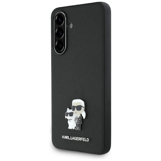 Karl Lagerfeld Saffiano tok K&C fém logóval Samsung Galaxy A36-hoz - Fekete tok Karl Lagerfeld Saffiano tok K&C fém logóval Samsung Galaxy A36-hoz - Fekete tok