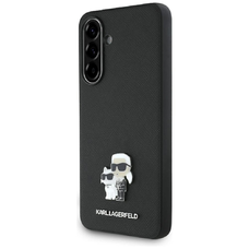 Karl Lagerfeld Saffiano tok K&C fém logóval Samsung Galaxy A36-hoz - Fekete tok